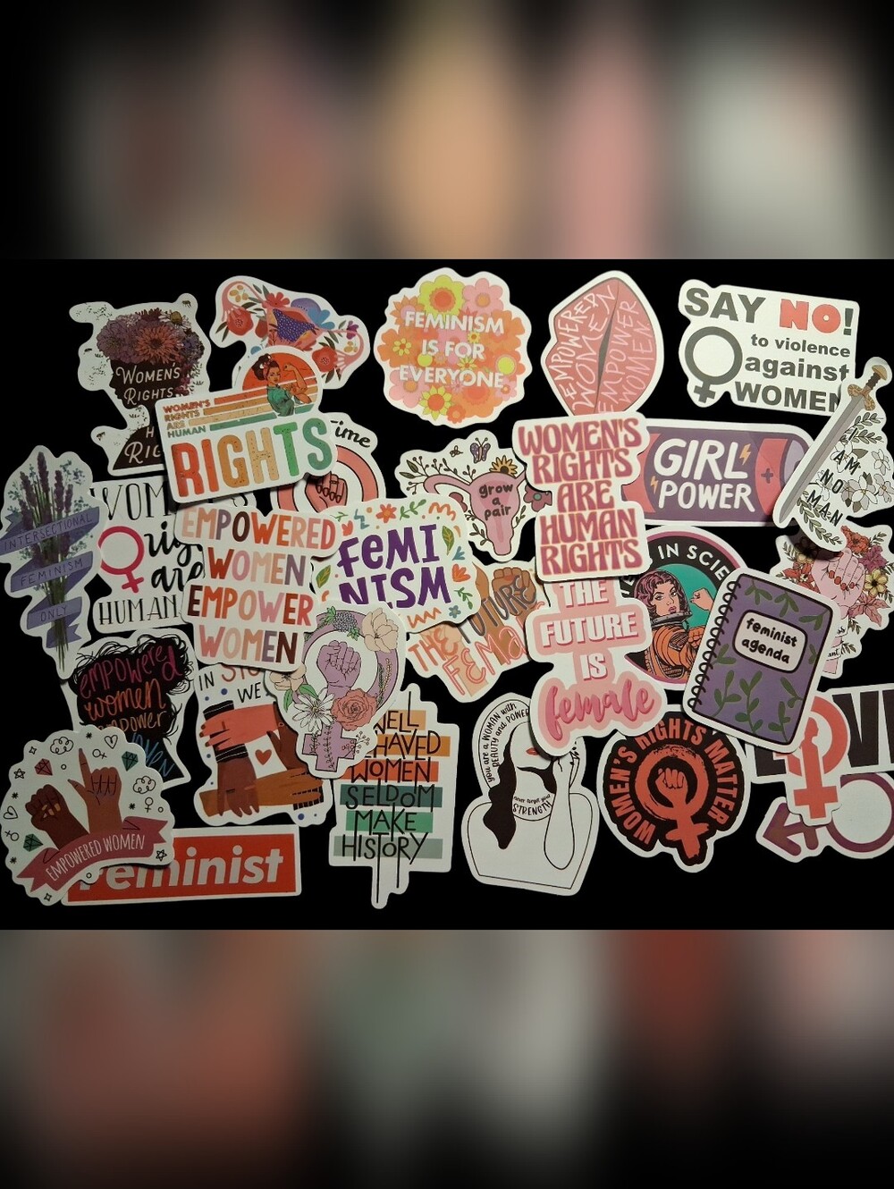 Feminism Sticker Sheet — Colorful Protest Word Art